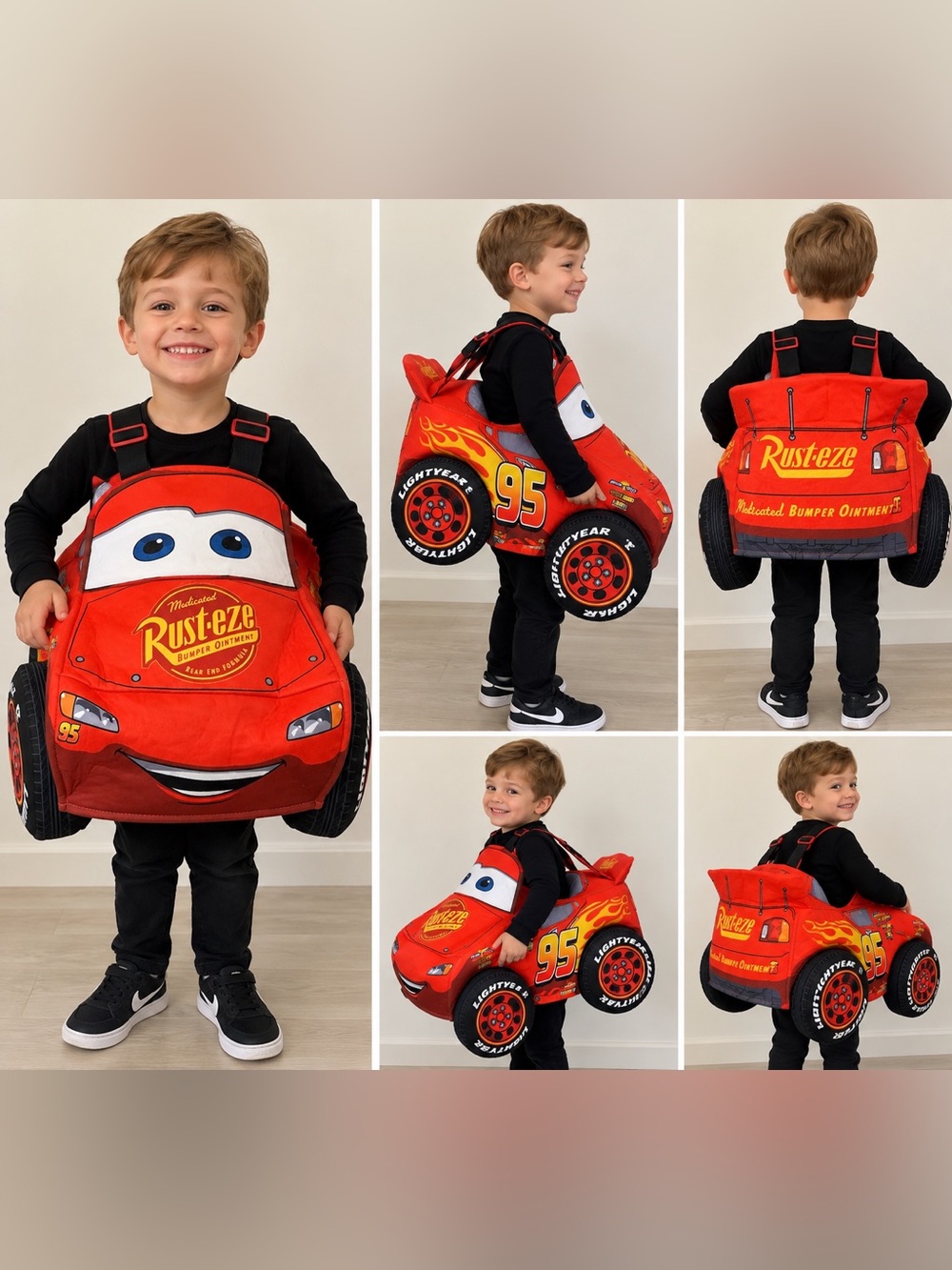 Cars Lightning McQueen Kids Spirit Halloween Costume Car Red 3D Toddler Disney
